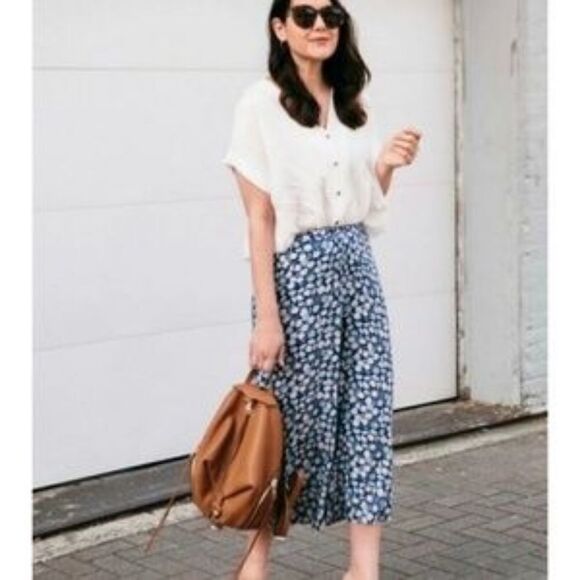 Madewell Huston Pull-On Crop Pants in French Floral - Picture 4 of 9